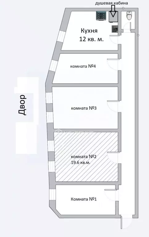 Комната Санкт-Петербург Угловой пер., 7 (20.0 м) - Фото 2