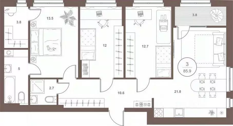 3-к кв. Пензенская область, Пенза Арбеково жилрайон, Дальнее Арбеково ... - Фото 1