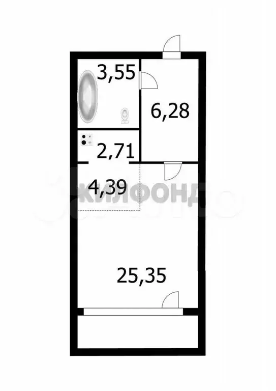 Квартира-студия, 40 м, 9/10 эт. - Фото 0