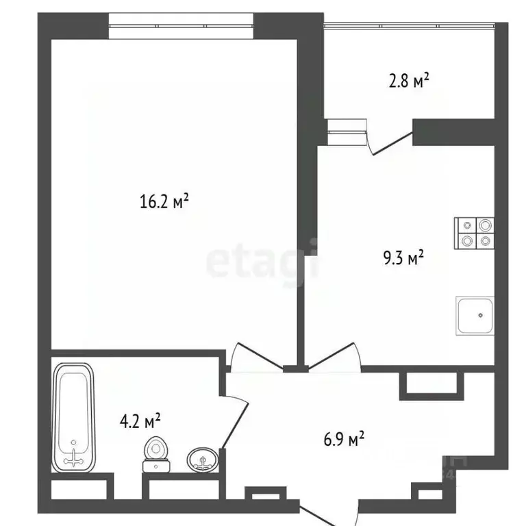 1-к кв. Тюменская область, Тюмень проезд Тихий, 2 (36.4 м) - Фото 2