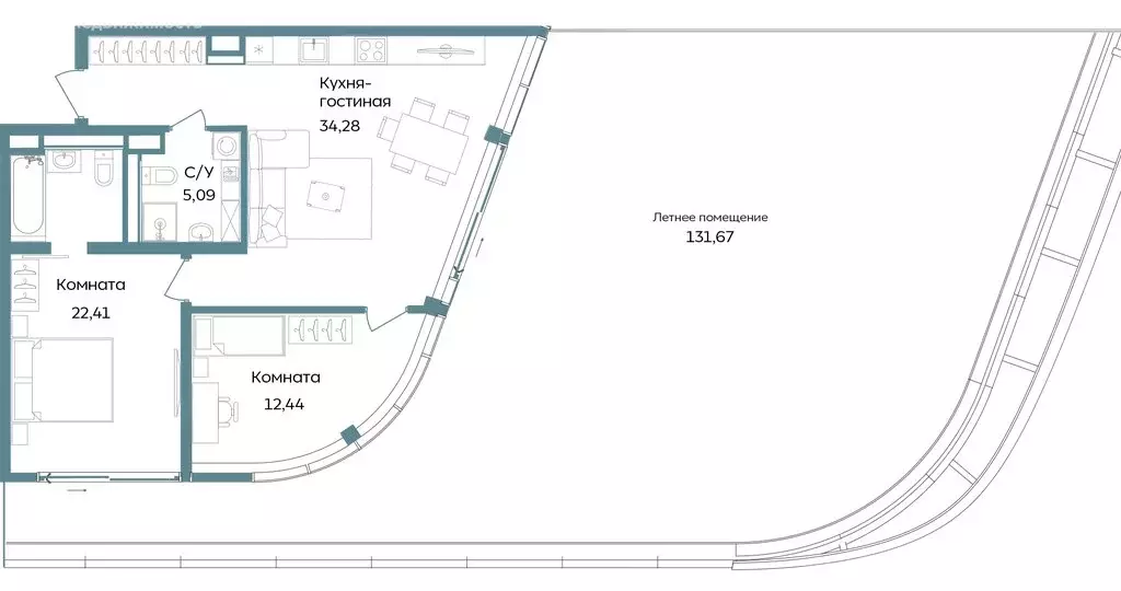 2-комнатная квартира: Республика Крым, Саки, курортный кластер Темпо ... - Фото 1