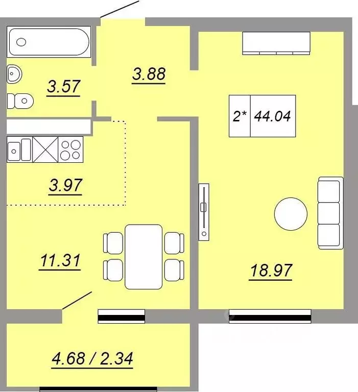 1-к кв. Оренбургская область, Оренбург ул. Юркина, 8 (44.0 м) - Фото 1