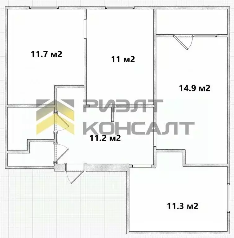 3-к кв. Омская область, Омск Взлетная ул., 9А (67.8 м) - Фото 1