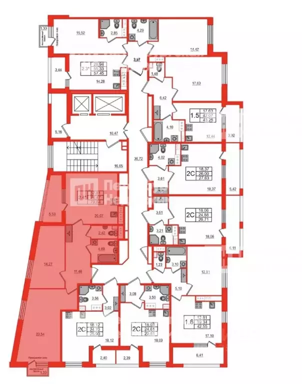 2-к кв. Санкт-Петербург Парашютная ул., 71к2 (74.6 м) - Фото 2