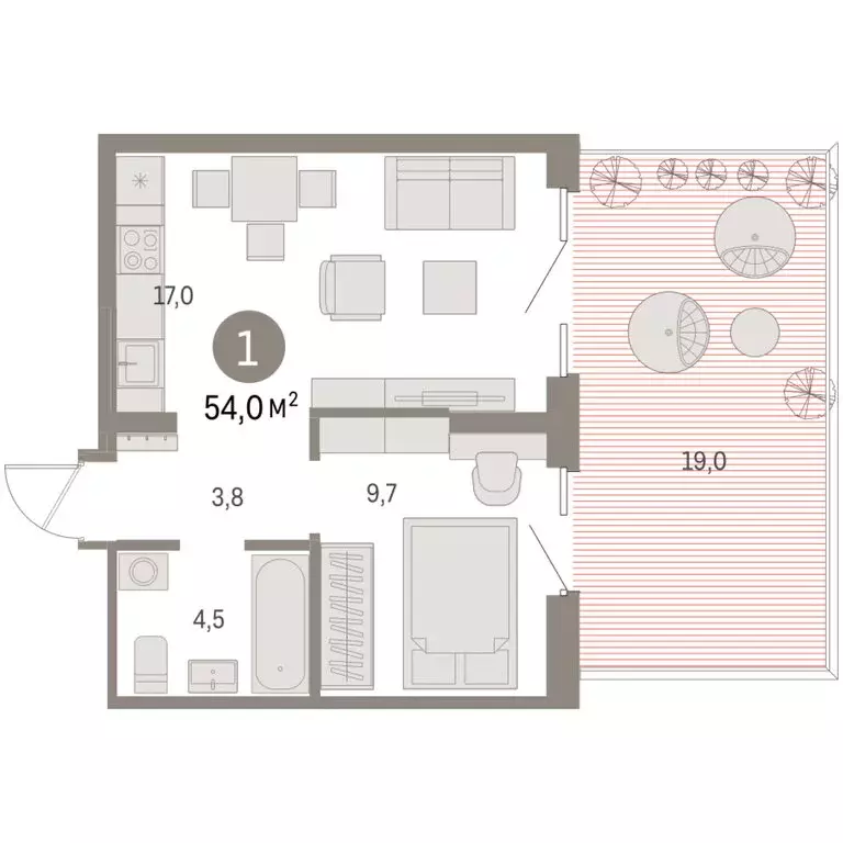 1-комнатная квартира: Курган, жилой район Центральный, ЖК Дом Кино ... - Фото 2