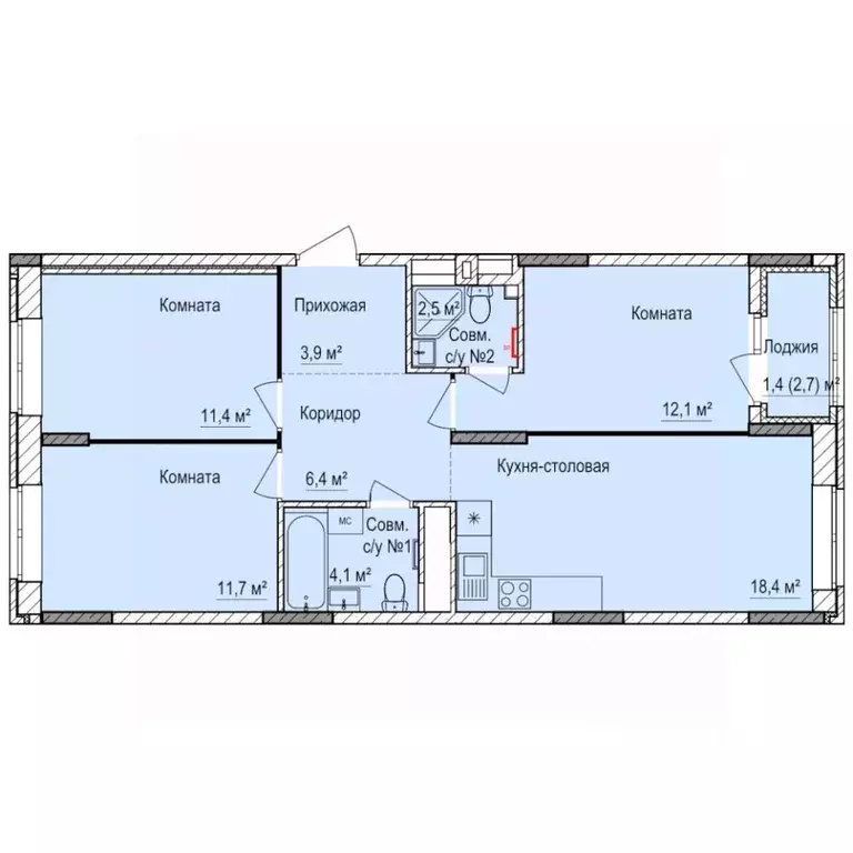 3-к кв. Удмуртия, Ижевск Буммаш жилрайон, Покровский жилой комплекс ... - Фото 1