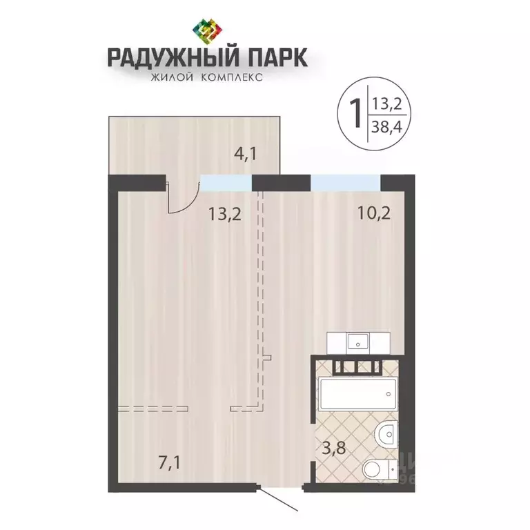 1-к кв. Иркутская область, Иркутск ул. Костычева (38.4 м) - Фото 0