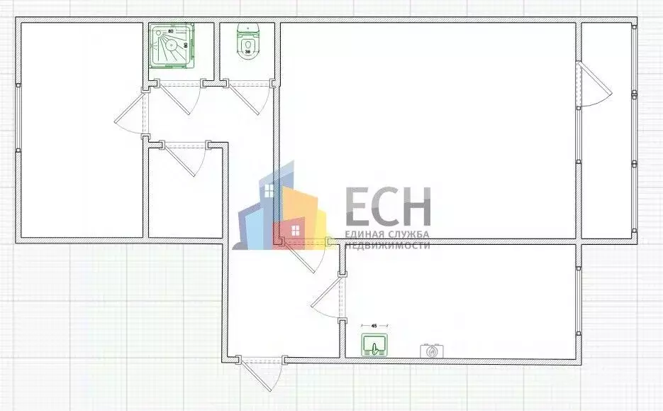 2-к кв. Тульская область, Новогуровский рп ул. Мира, 6 (52.6 м) - Фото 2