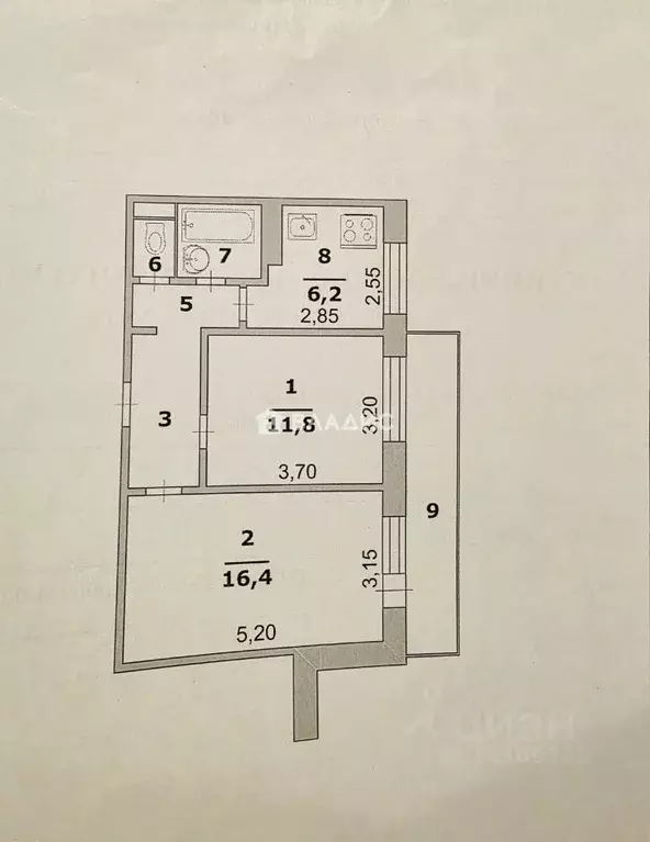2-к кв. Белгородская область, Белгород Свято-Троицкий бул., 25 (44.5 ... - Фото 2