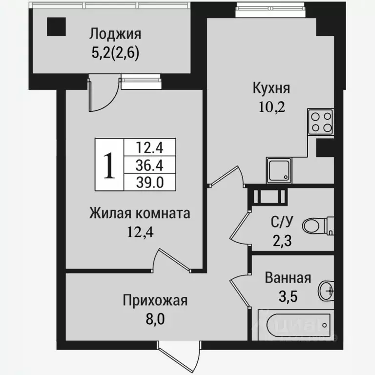 1-к кв. Ленинградская область, Всеволожск Южный мкр, ул. Крымская, 1 ... - Фото 0