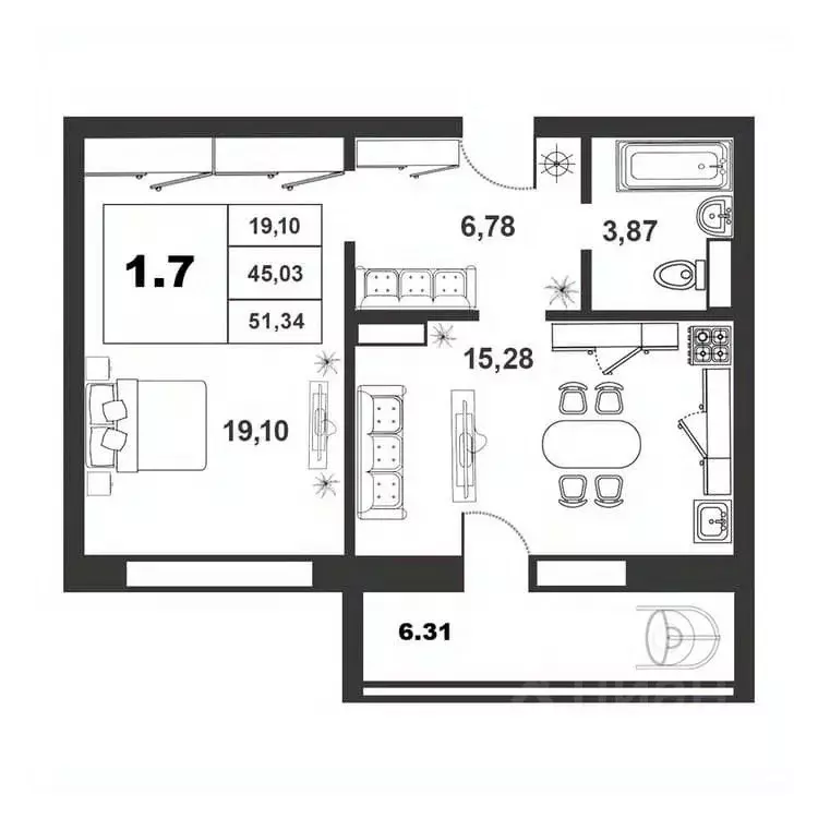 1-к кв. Новгородская область, Великий Новгород ул. Якова Павлова, 15 ... - Фото 1