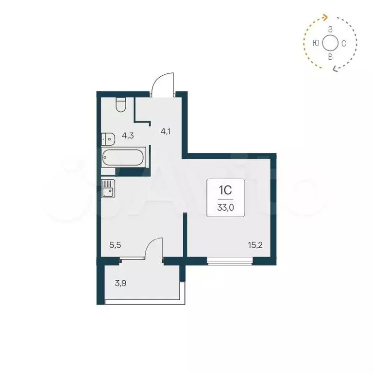 Квартира-студия, 32,6 м, 17/17 эт. - Фото 0