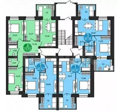 3-к. квартира, 75,7 м, 1/4 эт. - Фото 1