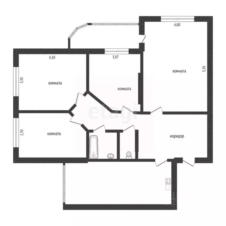 4-к кв. Белгородская область, Белгород ул. Костюкова, 34 (90.0 м) - Фото 1