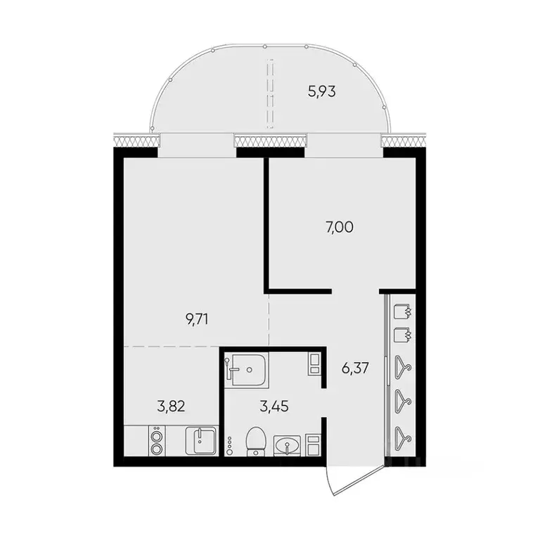 2-к кв. Иркутская область, Иркутск ул. Ширямова (36.28 м) - Фото 0