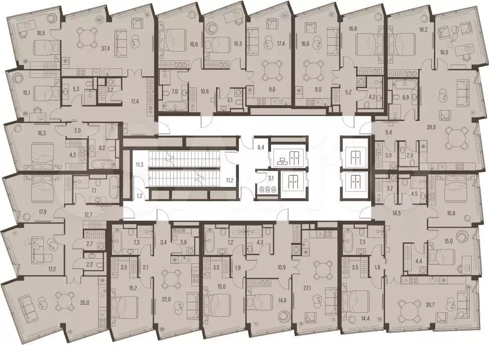 4-к. квартира, 125,6 м, 25/32 эт. - Фото 1