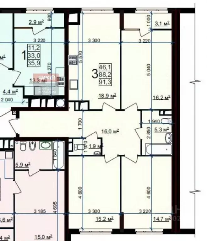 3-к кв. Рязанская область, Рязань Быстрецкая ул., 18к3 (88.4 м) - Фото 1