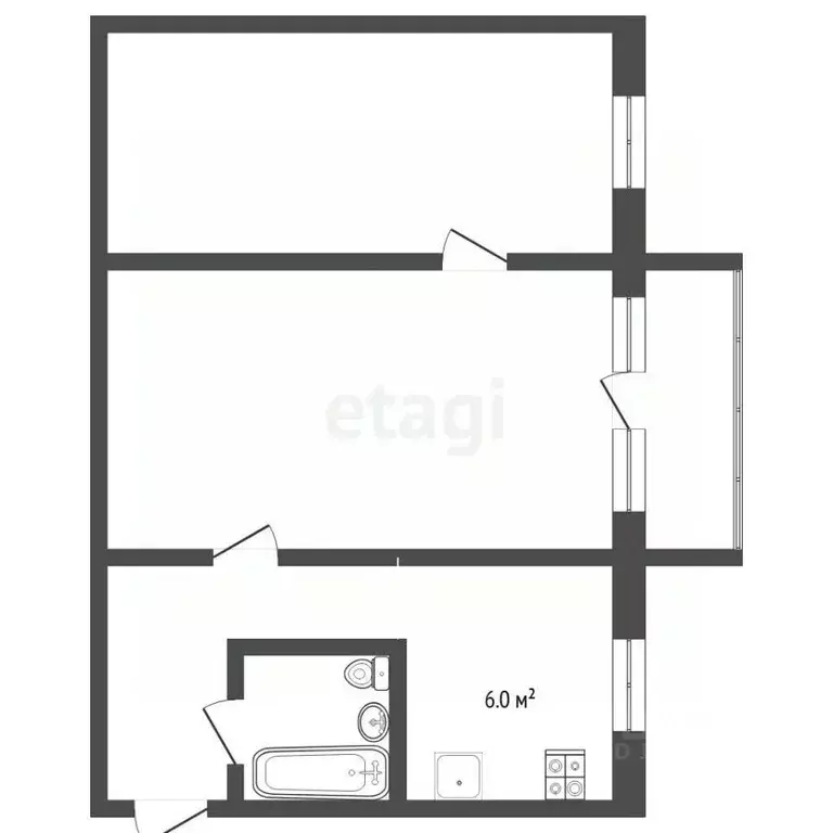 2-к кв. Тюменская область, Тюмень Севастопольская ул., 35 (44.6 м) - Фото 2