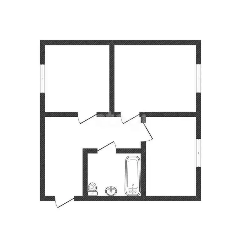 2-комнатная квартира: Курганская область, Петуховский муниципальный ... - Фото 1