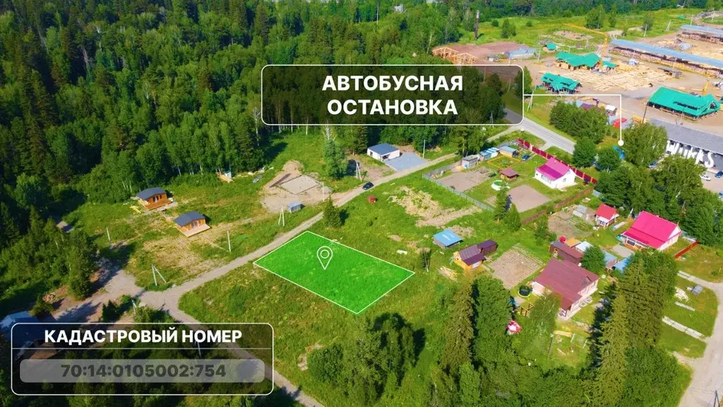 Участок в Томская область, Томский район, д. Кандинка ул. Ясная (9.6 ... - Фото 1