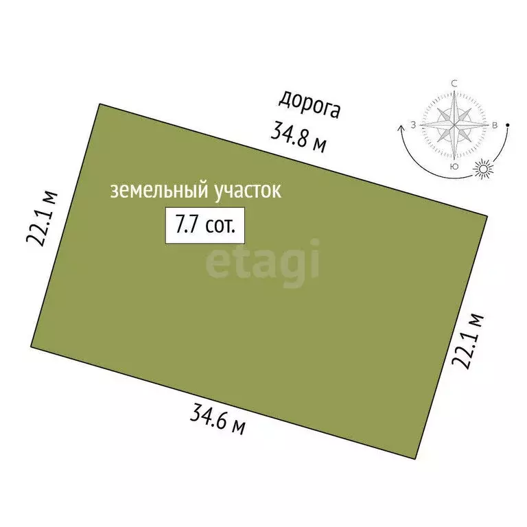 Участок в деревня Зеленовка, микрорайон Зелёный Край (7.7 м) - Фото 0