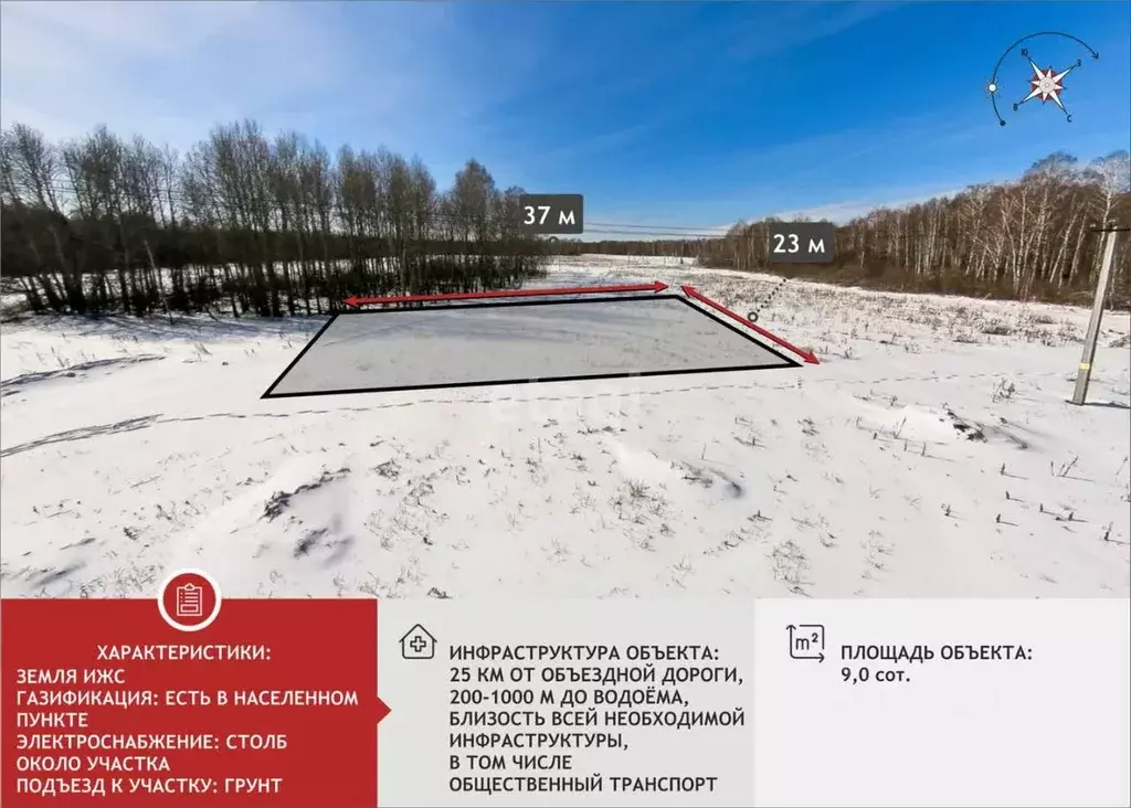 Участок в Тюменская область, Тюменский муниципальный округ, ... - Фото 1