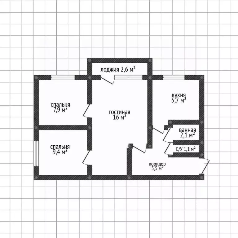 3-к кв. Краснодарский край, Белореченск Интернациональная ул., 20 ... - Фото 2