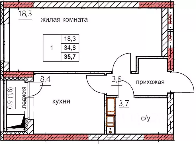 1-к кв. Нижегородская область, Дзержинск Комсомольский мкр,  (35.7 м) - Фото 0