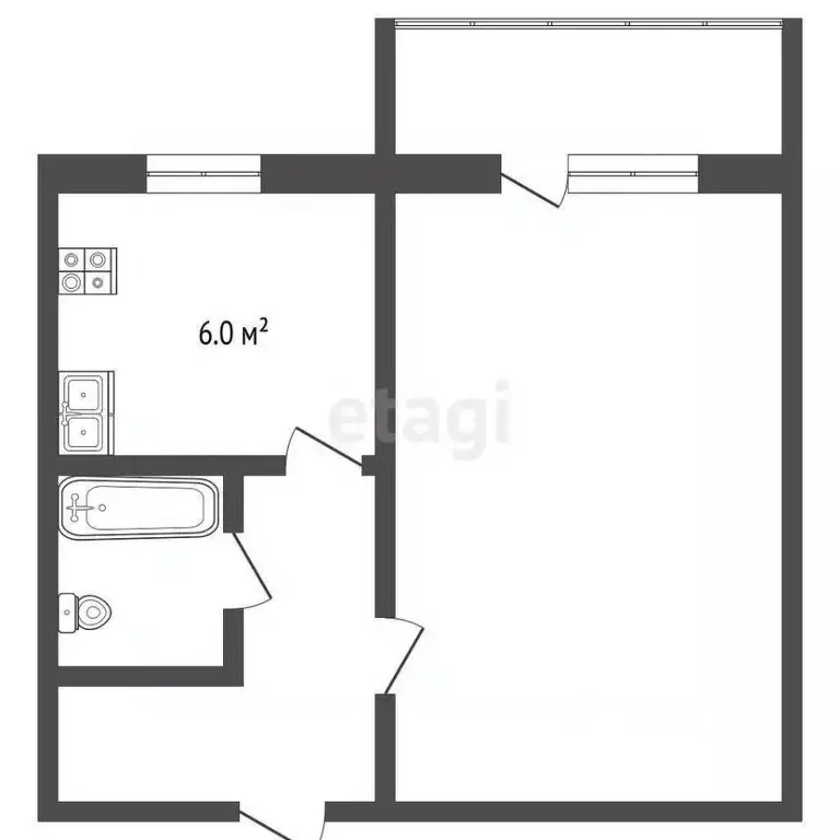 1-к кв. Вологодская область, Сокол Интернатная ул., 10 (33.2 м) - Фото 2