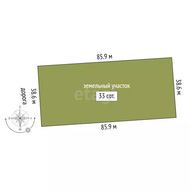 Участок в село Рассвет, Молодёжная улица (33 м) - Фото 1