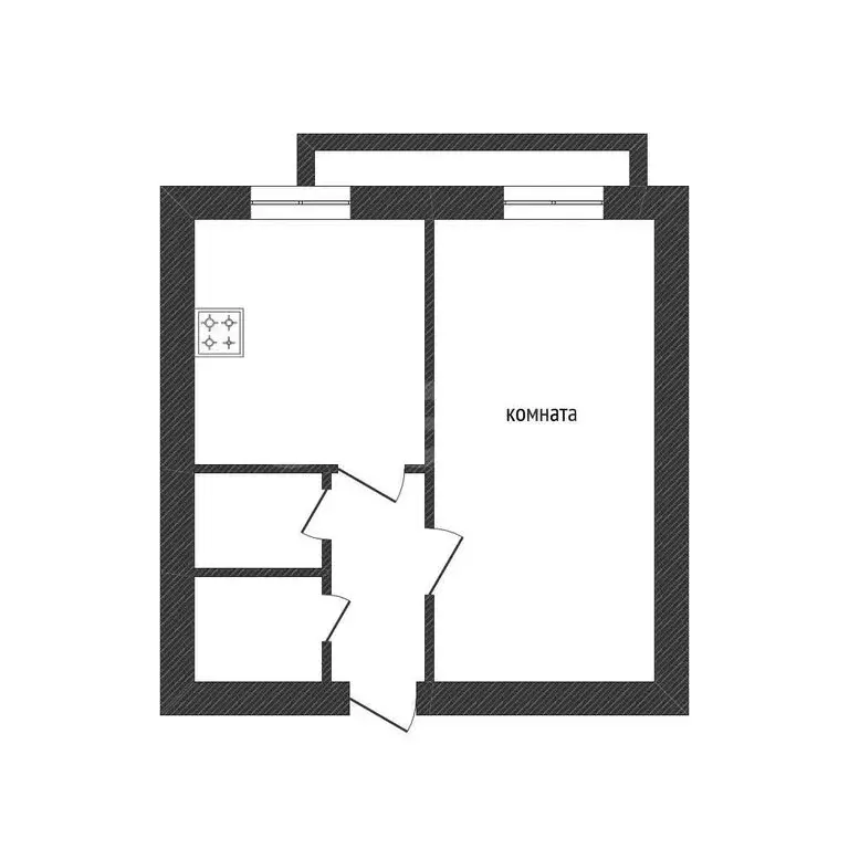 1-комнатная квартира: деревня Иссад, микрорайон Центральный, 22 (32.8 ... - Фото 1