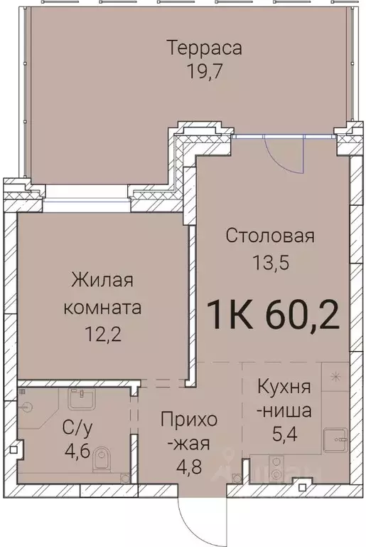 1-к кв. Новосибирская область, Новосибирск Овражная ул., 2А (60.2 м) - Фото 0