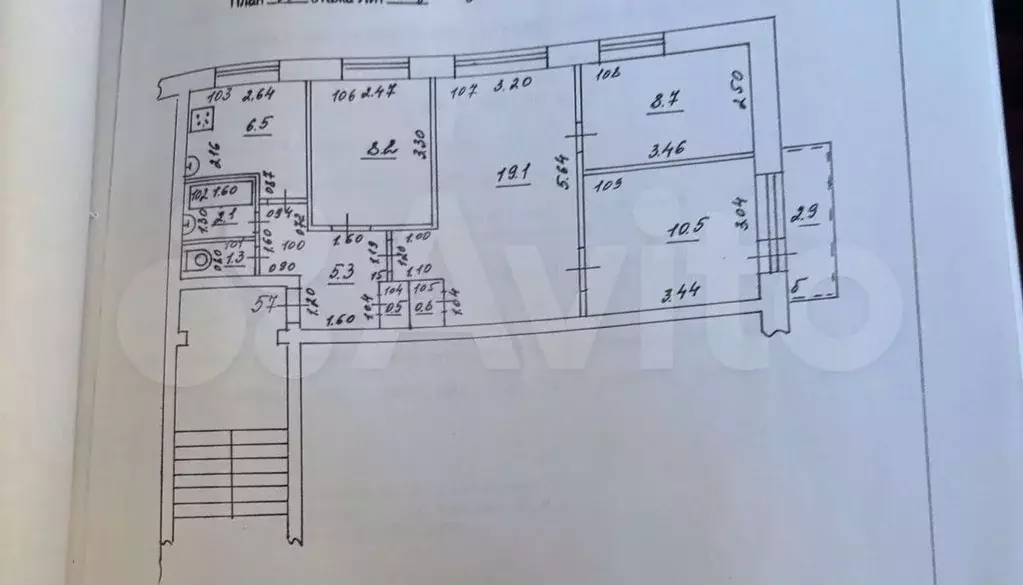 4-к. квартира, 63,9 м, 2/5 эт. - Фото 0