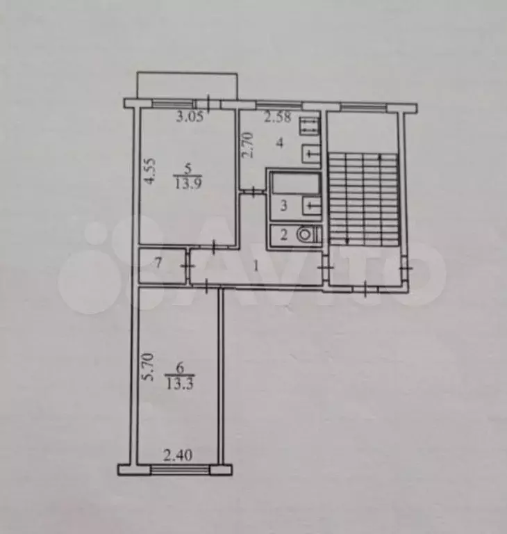 2-к. квартира, 45 м, 3/5 эт. - Фото 0