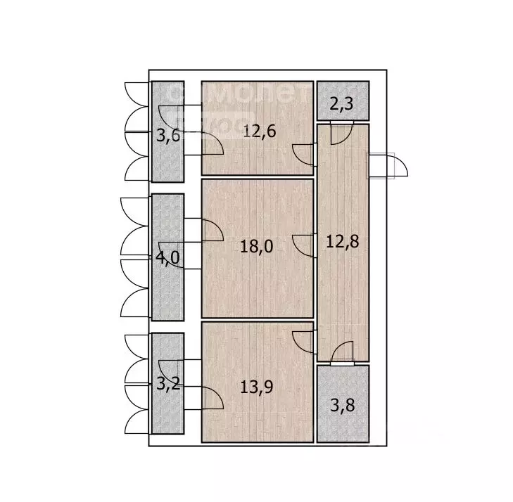 2-к кв. башкортостан, уфа ул. летчиков, 2к1 (63.4 м) - Фото 1