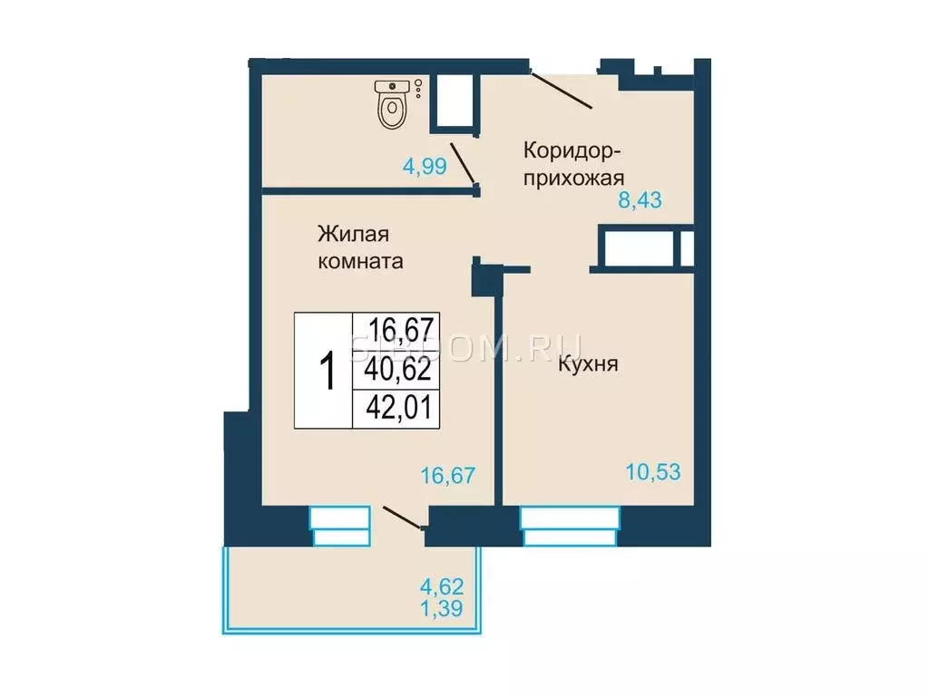 1-комнатная квартира: Красноярск, микрорайон Северный, Светлогорский ... - Фото 0