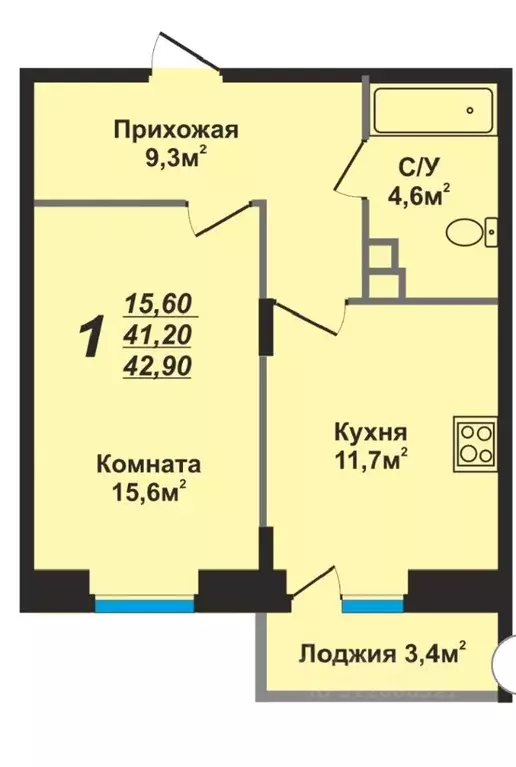 1-к кв. Владимирская область, Владимир просп. Строителей, 9к1 (43.0 м) - Фото 0