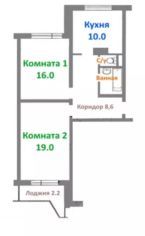 2-к кв. Москва ул. Борисовские Пруды, 14К2 (58.0 м) - Фото 2