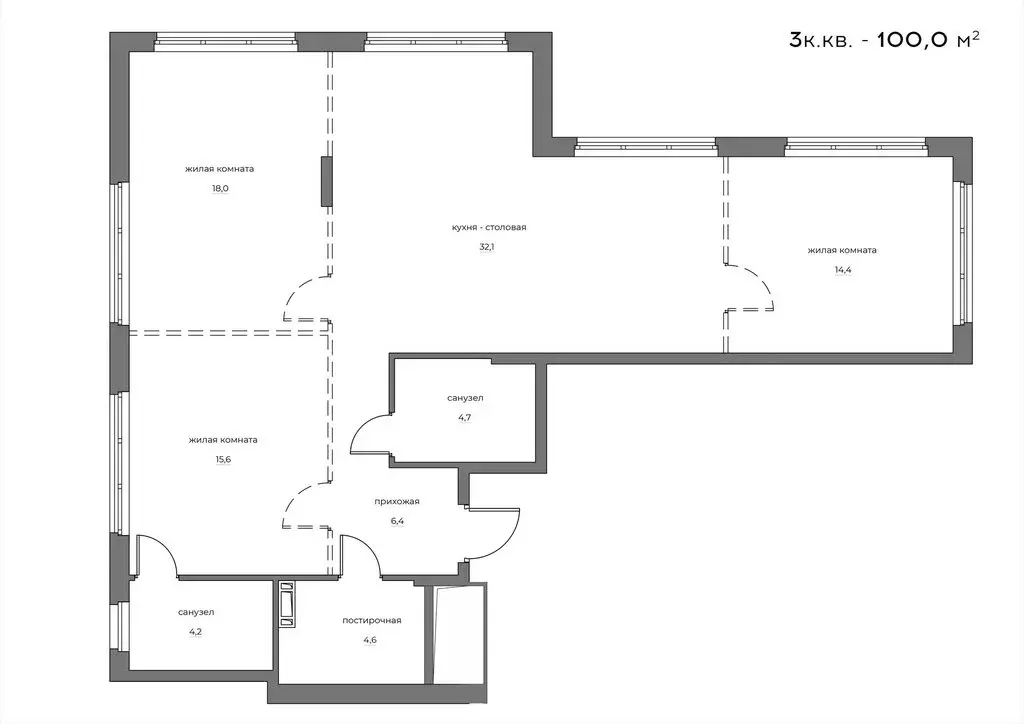 3-комнатная квартира: Пенза, улица Богданова, 39 (100 м) - Фото 0