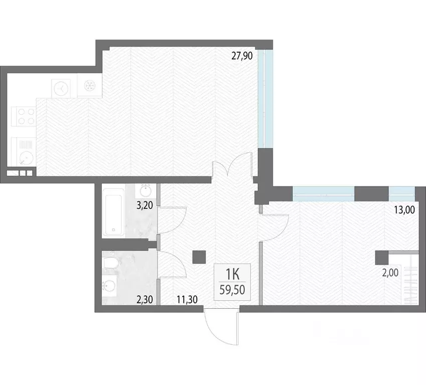 1-к кв. Свердловская область, Екатеринбург ул. Первомайская, 7 (59.6 ... - Фото 1