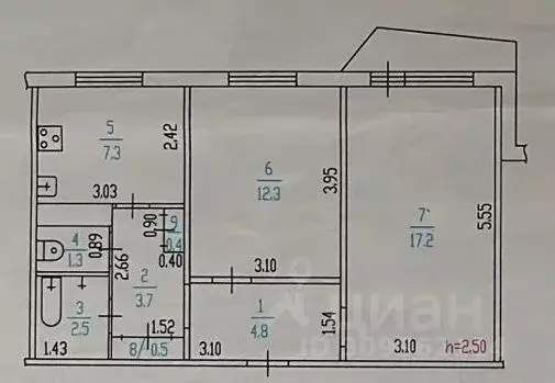 2-к кв. Алтайский край, Барнаул ул. Юрина, 182 (50.0 м) - Фото 0