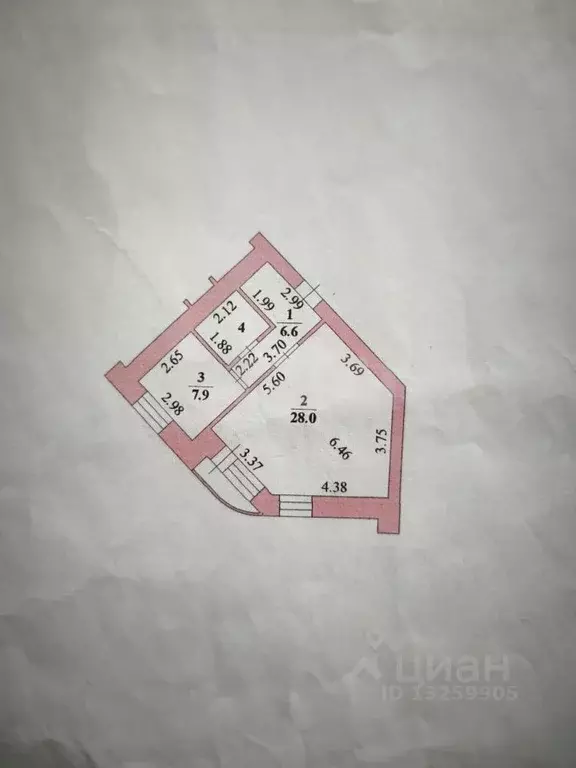 1-к кв. Липецкая область, Липецк ул. Леонтия Кривенкова, 13А (46.5 м) - Фото 1