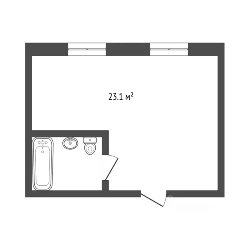 Студия Тюменская область, Тюмень ул. Мельникайте, 83к2 (23.1 м) - Фото 2