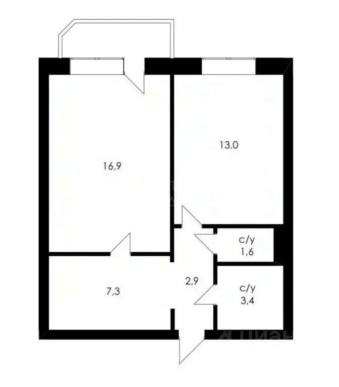 1-к кв. Тюменская область, Тюмень Широтная ул., 108 (33.8 м) - Фото 1