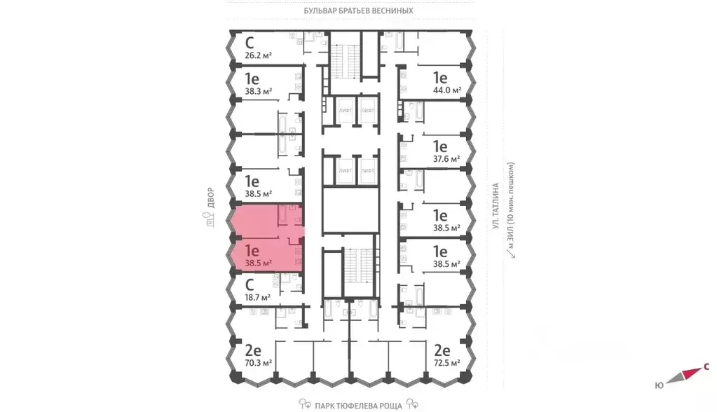1-к кв. Москва Зиларт жилой комплекс, 21/22 (38.5 м) - Фото 1