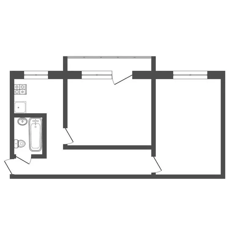 2-комнатная квартира: посёлок Хомяково, Хомяковская улица, 4 (44.5 м) - Фото 1