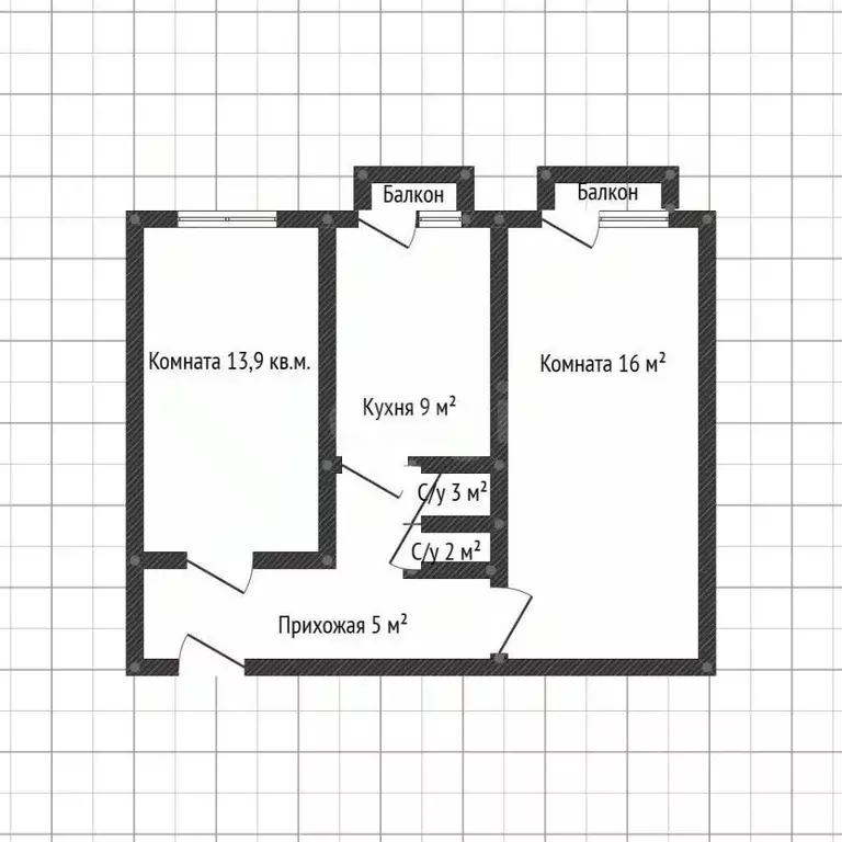 2-к кв. Адыгея, Майкоп Батарейная ул., 2А (48.9 м) - Фото 1