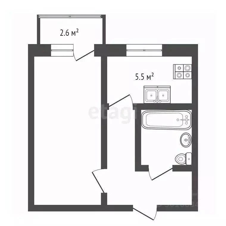 1-к кв. Саратовская область, Балашовский район, пос. Первомайский ул. ... - Фото 2