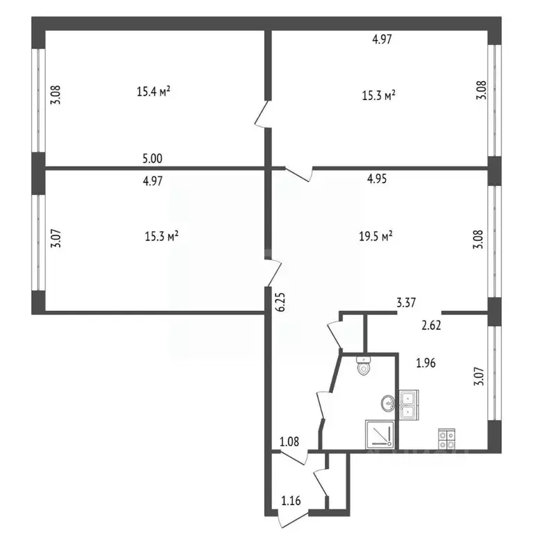 4-к кв. Санкт-Петербург Софийская ул., 29К1 (77.7 м) - Фото 2