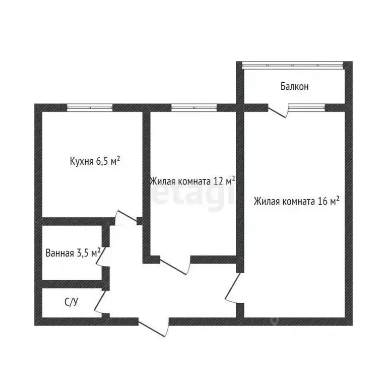 2-к кв. Краснодарский край, Краснодар ул. Имени Калинина, 13к48 (44.9 ... - Фото 0
